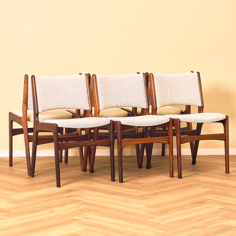 Danish dining chairs in Santos rosewood by Erik Buch for Anderstrup Møbelfabrik, model 89