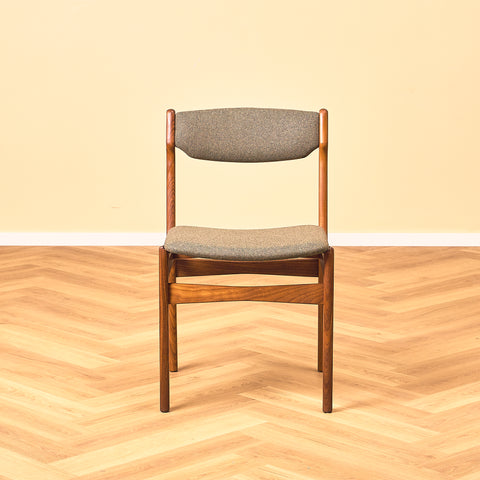 Danish dining chairs in teak and walnut by Findahl