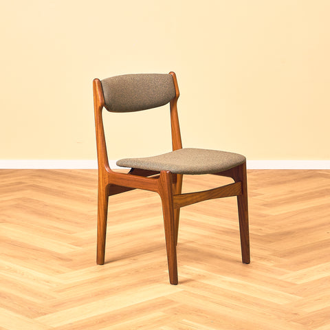 Danish dining chairs in teak and walnut by Findahl