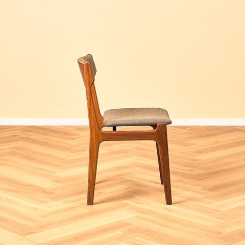 Danish dining chairs in teak and walnut by Findahl
