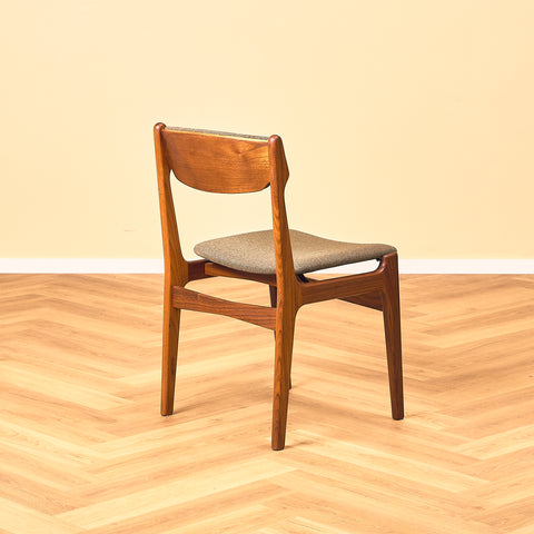 Danish dining chairs in teak and walnut by Findahl