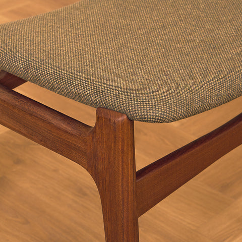 Danish dining chairs in teak and walnut by Findahl