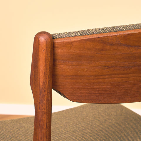 Danish dining chairs in teak and walnut by Findahl