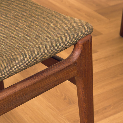 Danish dining chairs in teak and walnut by Findahl