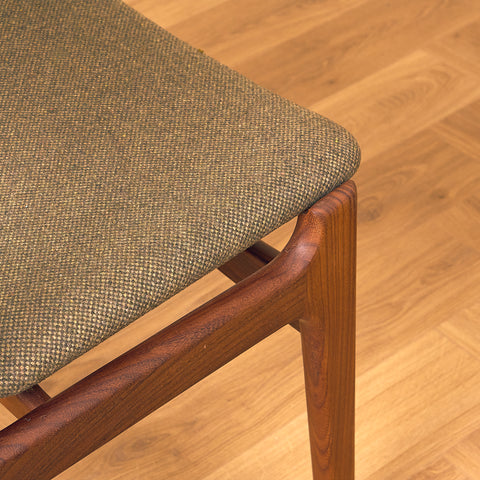 Danish dining chairs in teak and walnut by Findahl