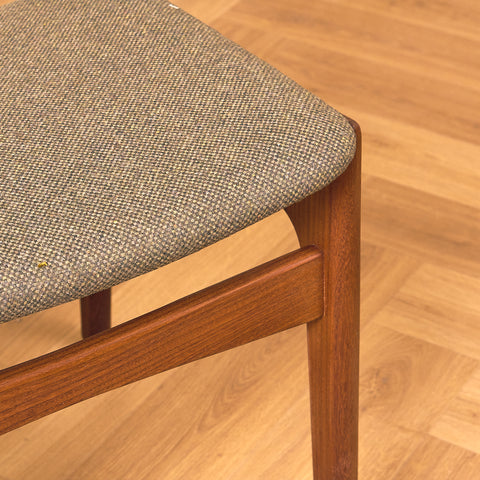 Danish dining chairs in teak and walnut by Findahl