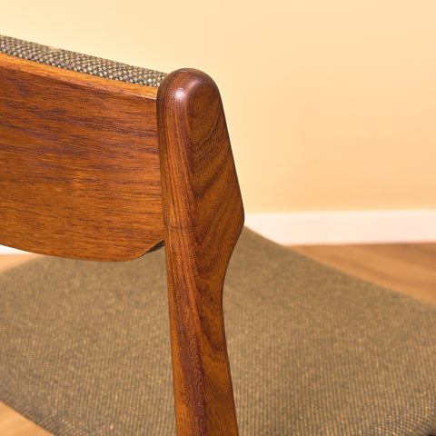 Danish dining chairs in teak and walnut by Findahl