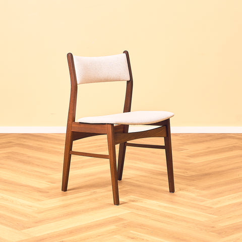 Danish dining chairs in teak and walnut by Findahl