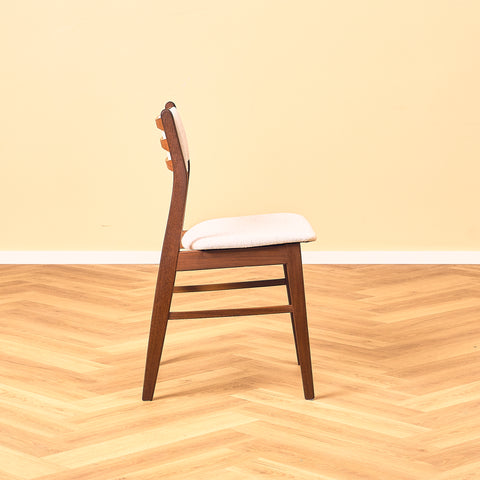 Danish dining chairs in teak and walnut by Findahl
