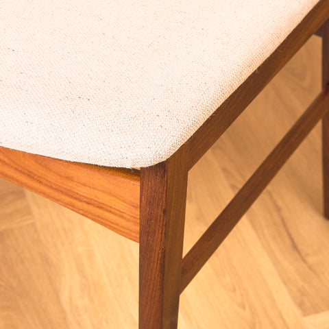 Danish dining chairs in teak and walnut by Findahl