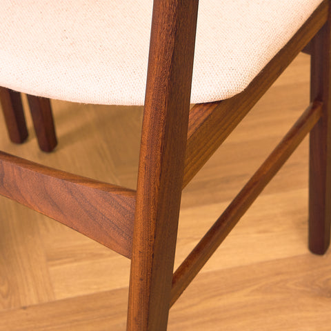 Danish dining chairs in teak and walnut by Findahl