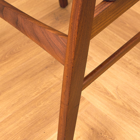Danish dining chairs in teak and walnut by Findahl
