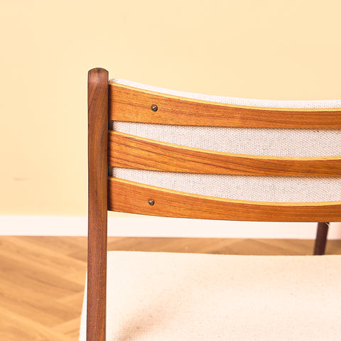 Danish dining chairs in teak and walnut by Findahl