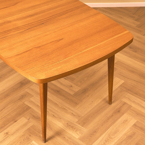 Swedish square dining table in teak and oak by AB Möbelfabriken Linden