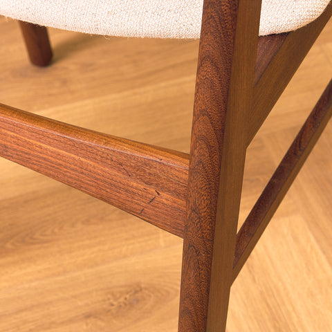 Danish dining chairs in teak and walnut by Findahl