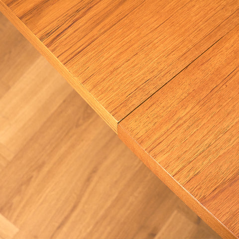 Swedish square dining table in teak and oak by AB Möbelfabriken Linden