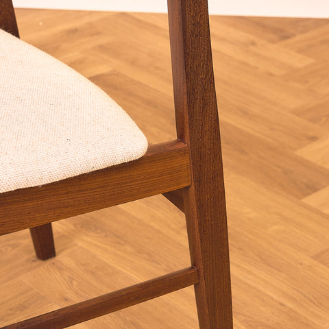Danish dining chairs in teak and walnut by Findahl