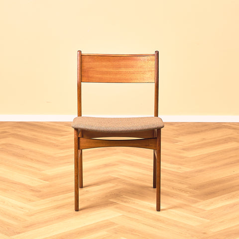 Danish single dining chair in teak and walnut