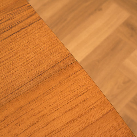 Swedish square dining table in teak and oak by AB Möbelfabriken Linden
