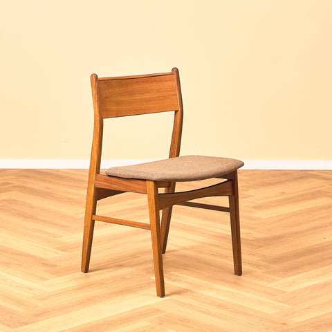 Danish single dining chair in teak and walnut