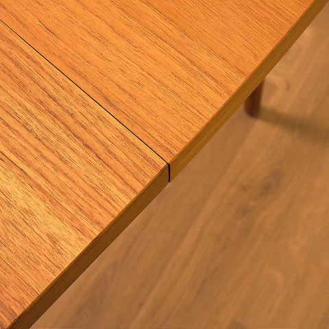 Swedish square dining table in teak and oak by AB Möbelfabriken Linden