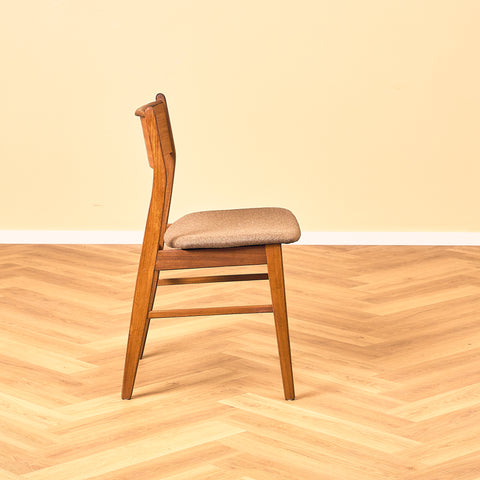 Danish single dining chair in teak and walnut