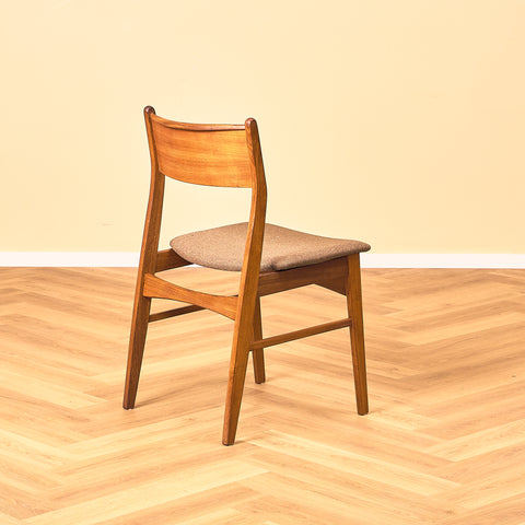 Danish single dining chair in teak and walnut