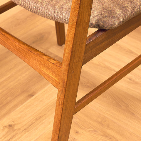 Danish single dining chair in teak and walnut