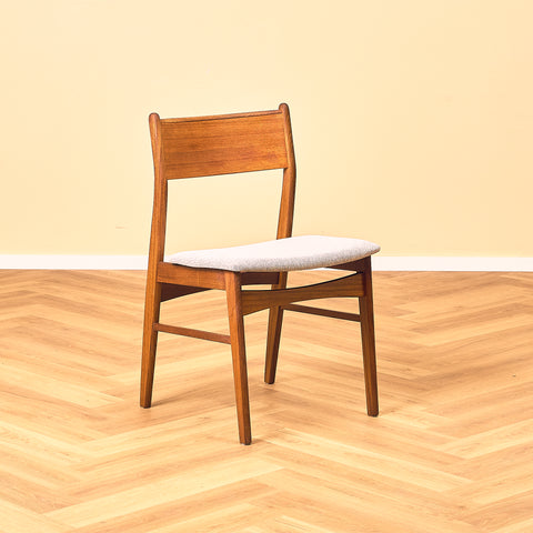 Danish dining chairs in teak and walnut