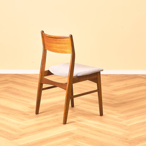 Danish dining chairs in teak and walnut