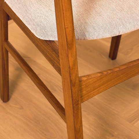 Danish dining chairs in teak and walnut
