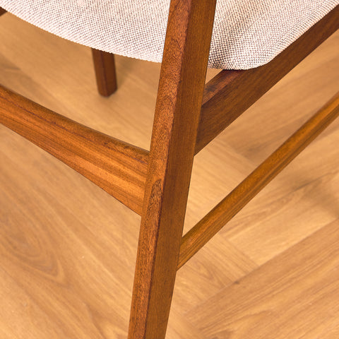 Danish dining chairs in teak and walnut