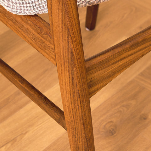 Danish dining chairs in teak and walnut