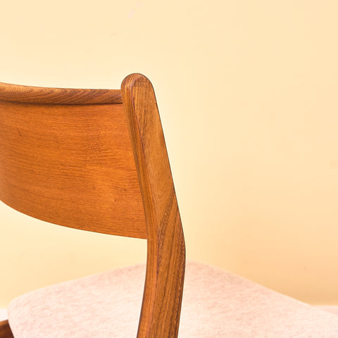 Danish dining chairs in teak and walnut
