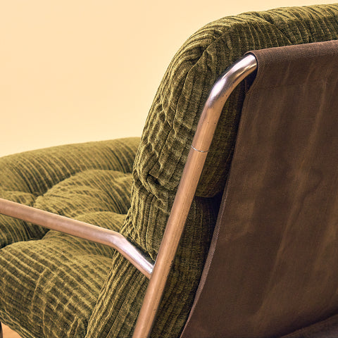 Mid-century armchair in chrome by Peter Hoyte