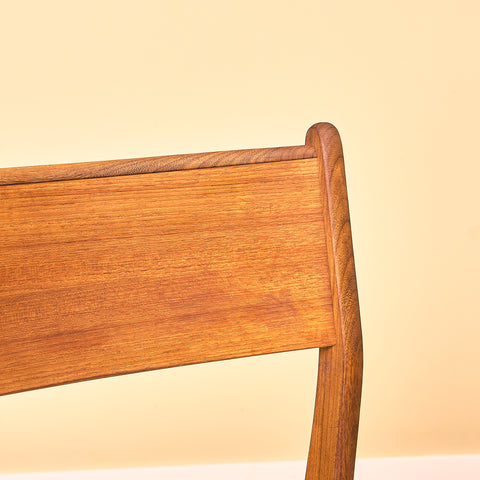 Danish dining chairs in teak and walnut