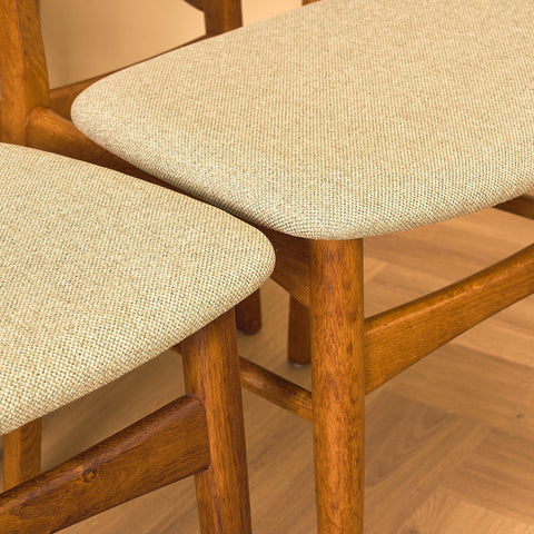 Danish dining chairs in teak & oak by Farstrup