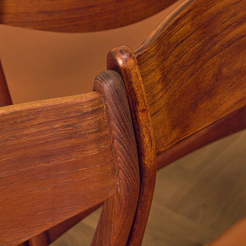 Danish dining chairs in teak by P.E. Jørgensen for Farsø Stolefabrik