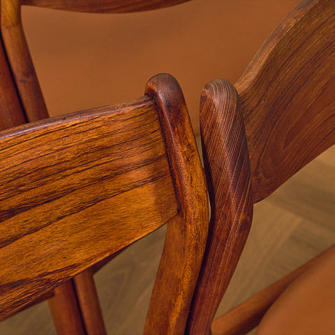 Danish dining chairs in teak by P.E. Jørgensen for Farsø Stolefabrik