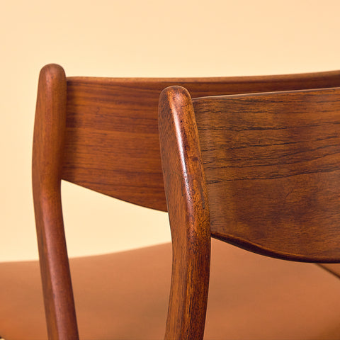 Danish dining chairs in teak by P.E. Jørgensen for Farsø Stolefabrik