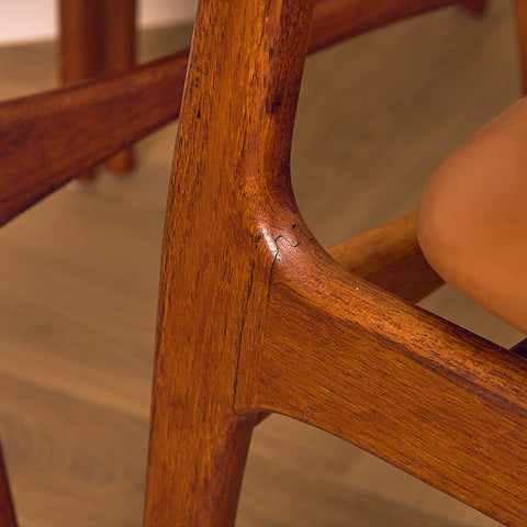 Danish dining chairs in teak by P.E. Jørgensen for Farsø Stolefabrik