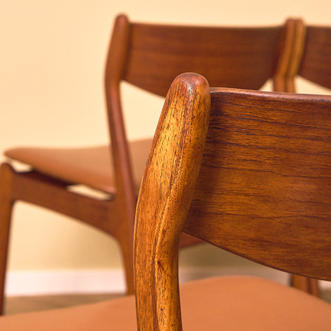 Danish dining chairs in teak by P.E. Jørgensen for Farsø Stolefabrik