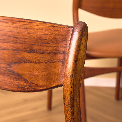 Danish dining chairs in teak by P.E. Jørgensen for Farsø Stolefabrik