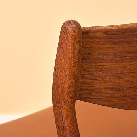 Danish dining chairs in teak by P.E. Jørgensen for Farsø Stolefabrik