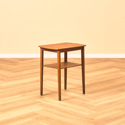 Side table in teak and oak