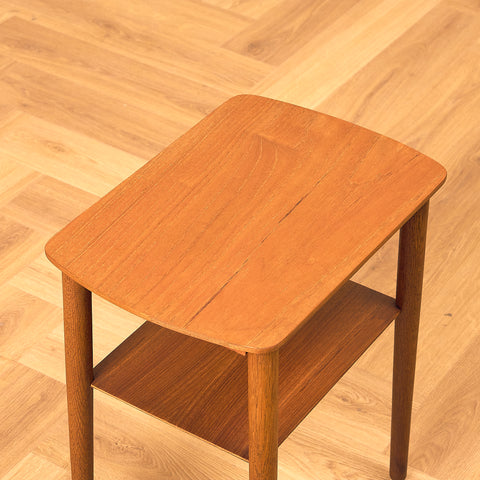 Side table in teak and oak