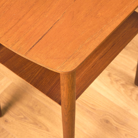 Side table in teak and oak