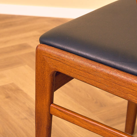 Swedish dining chairs in solid teak by DUX