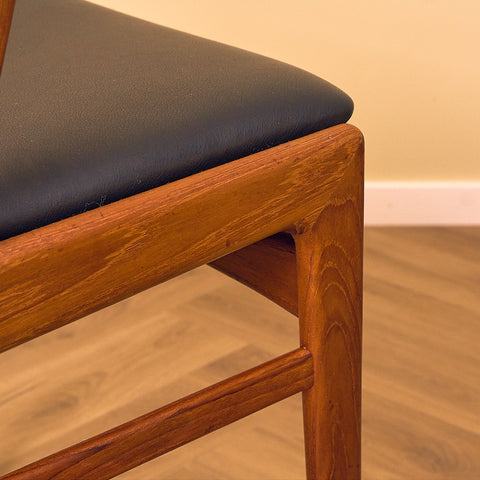 Swedish dining chairs in solid teak by DUX