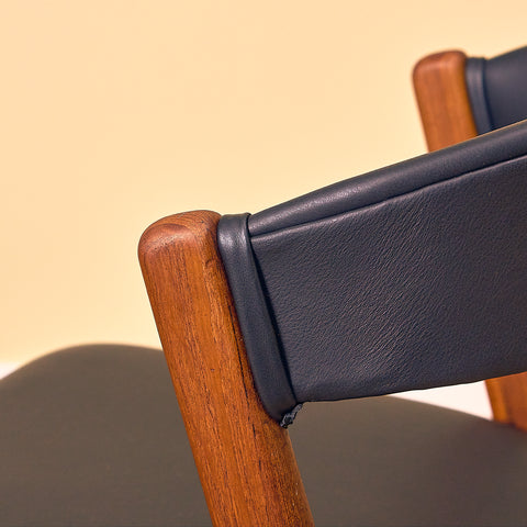 Swedish dining chairs in solid teak by DUX